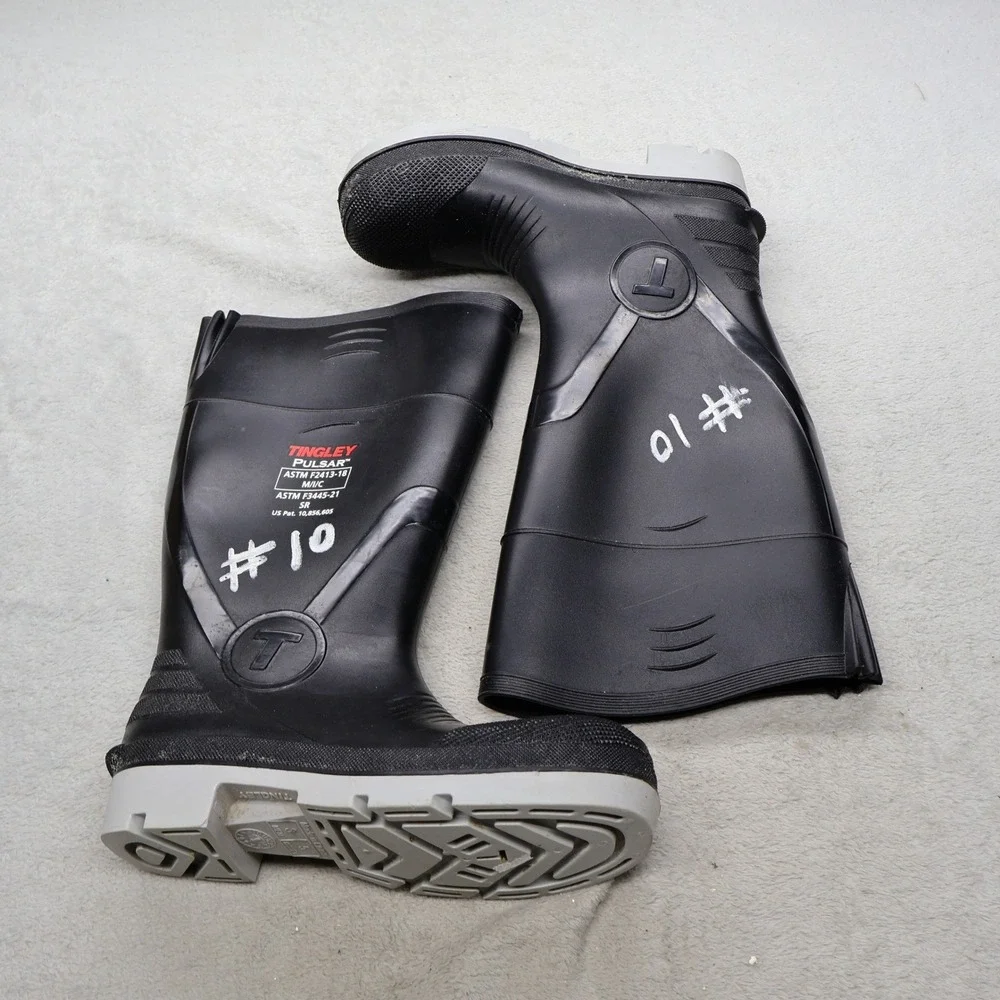 Tingley Pulsar Unisex M3 W5 Rain Boots Black Slip Resistant Waterproof Utility